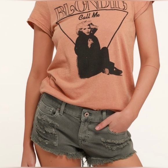 Pistola Gigi Low Rise Cut Off Shorts in Burnt Sage - Picture 1 of 9